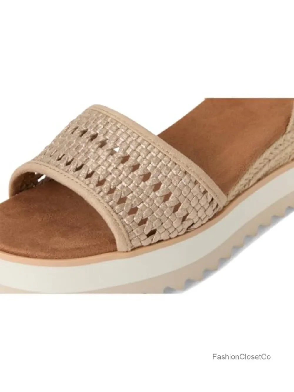 Wedge Heel Espadrille Sandal with Leather Upper and Adjustable Buckle Strap